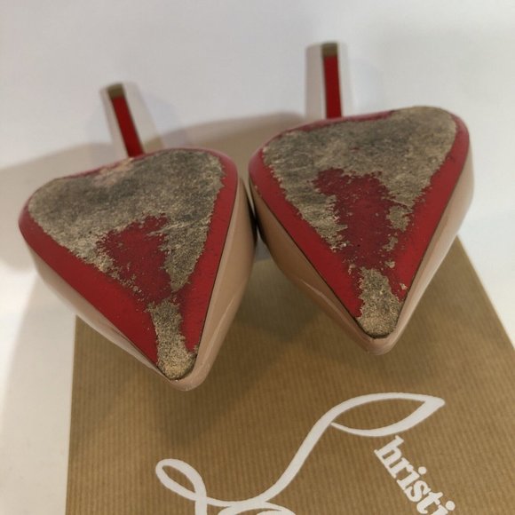 Christian Louboutin Women's 38.5 Heels Nude Pigalle 100mm - Picture 8 of 10